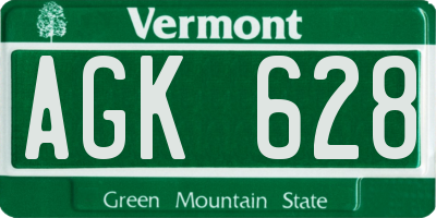 VT license plate AGK628