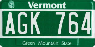 VT license plate AGK764