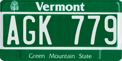 VT license plate AGK779