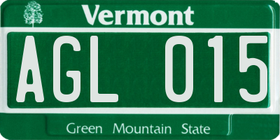 VT license plate AGL015