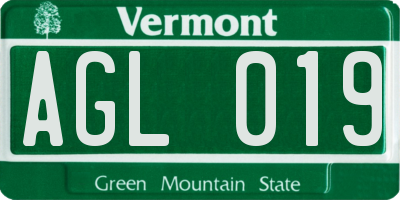 VT license plate AGL019