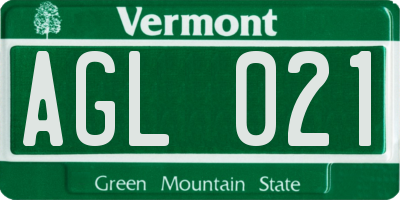 VT license plate AGL021