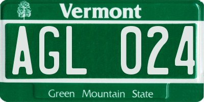 VT license plate AGL024