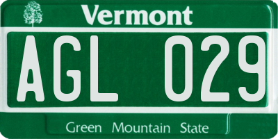 VT license plate AGL029