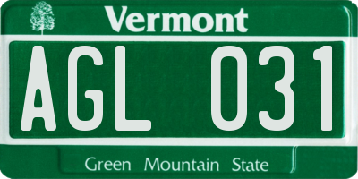 VT license plate AGL031