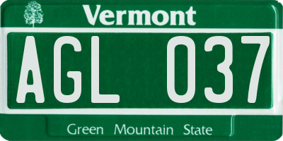 VT license plate AGL037