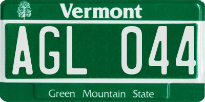 VT license plate AGL044