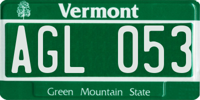 VT license plate AGL053