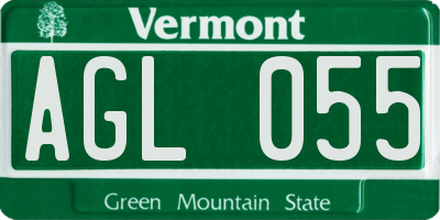 VT license plate AGL055