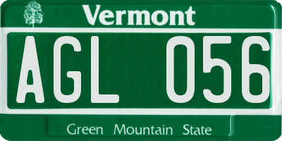 VT license plate AGL056