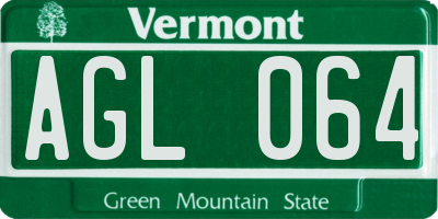 VT license plate AGL064