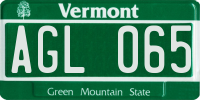 VT license plate AGL065