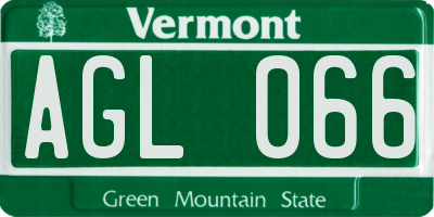 VT license plate AGL066