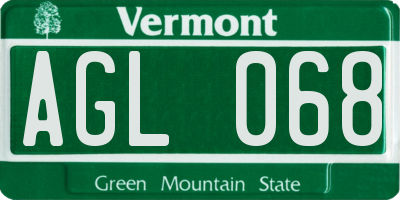 VT license plate AGL068