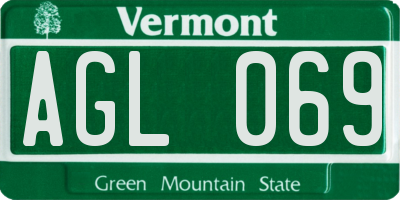 VT license plate AGL069