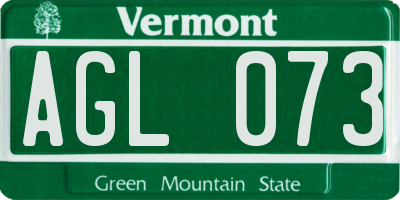 VT license plate AGL073