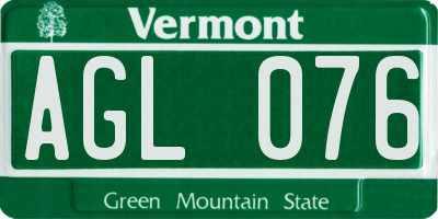 VT license plate AGL076