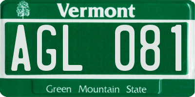 VT license plate AGL081
