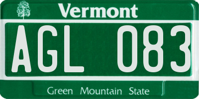VT license plate AGL083