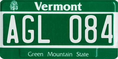 VT license plate AGL084