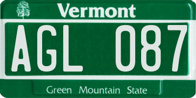 VT license plate AGL087