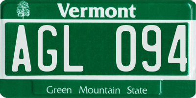 VT license plate AGL094