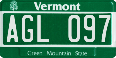 VT license plate AGL097
