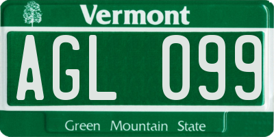 VT license plate AGL099