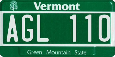 VT license plate AGL110