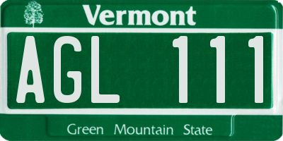 VT license plate AGL111