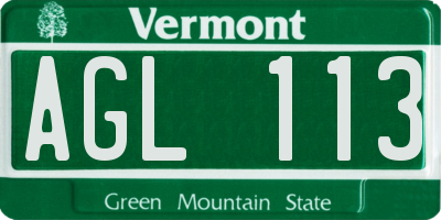 VT license plate AGL113