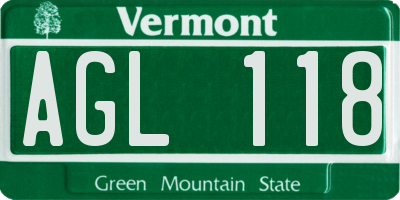VT license plate AGL118
