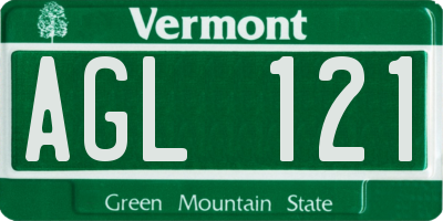 VT license plate AGL121