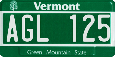 VT license plate AGL125