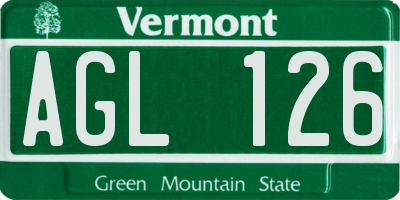 VT license plate AGL126
