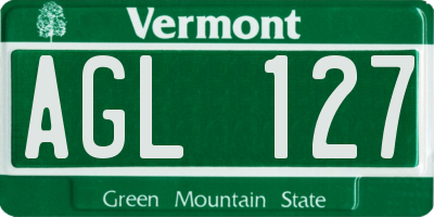 VT license plate AGL127