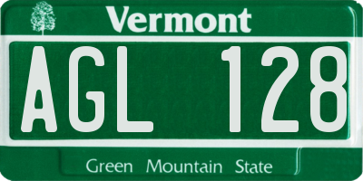 VT license plate AGL128