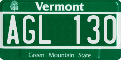 VT license plate AGL130