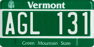 VT license plate AGL131