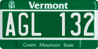 VT license plate AGL132