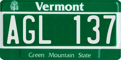 VT license plate AGL137