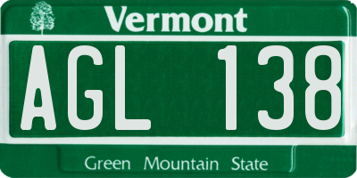 VT license plate AGL138