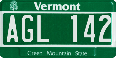 VT license plate AGL142