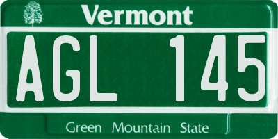 VT license plate AGL145