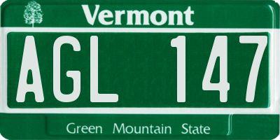 VT license plate AGL147