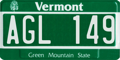 VT license plate AGL149