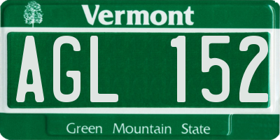 VT license plate AGL152