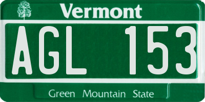 VT license plate AGL153