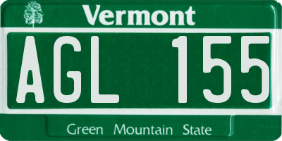 VT license plate AGL155