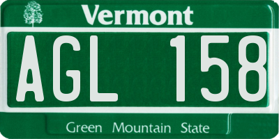 VT license plate AGL158